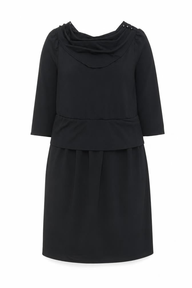 C&A Womens Black Polyester A-Line Size 12 Cowl Neck Pullover
