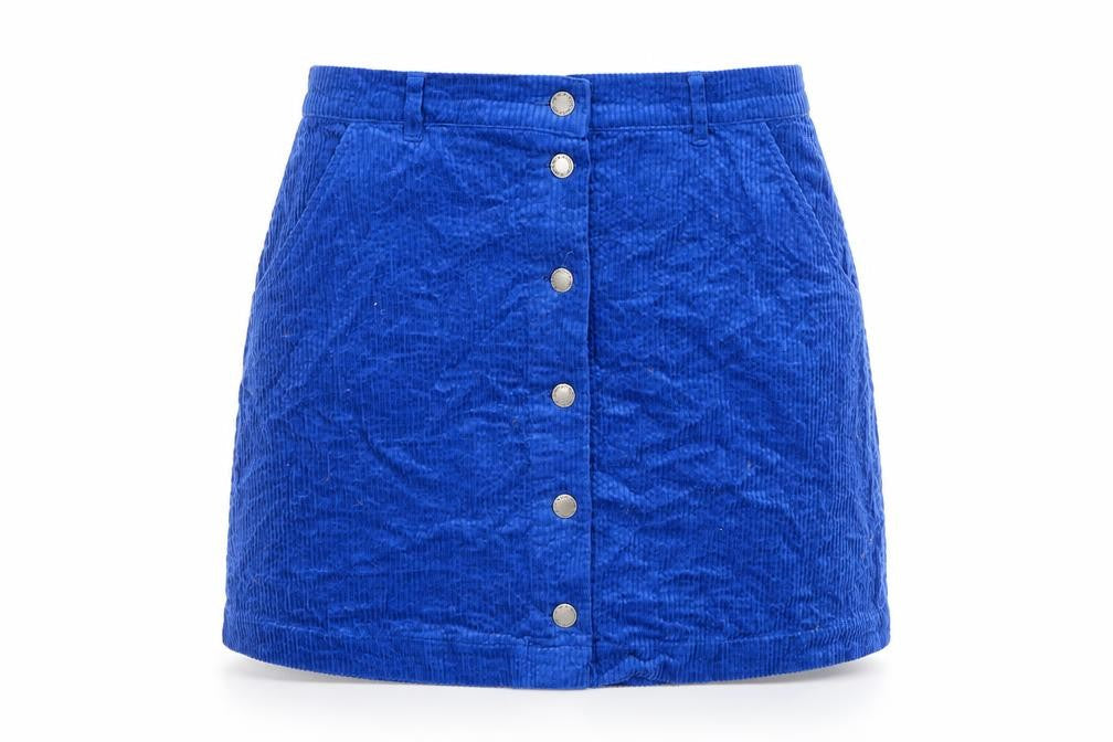 b.young Womens Blue Polyester A-Line Skirt Size 10 Button