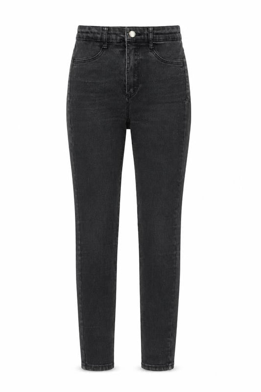 Zara Womens Grey Cotton Skinny Jeans Size 6 L26 in Regular Button