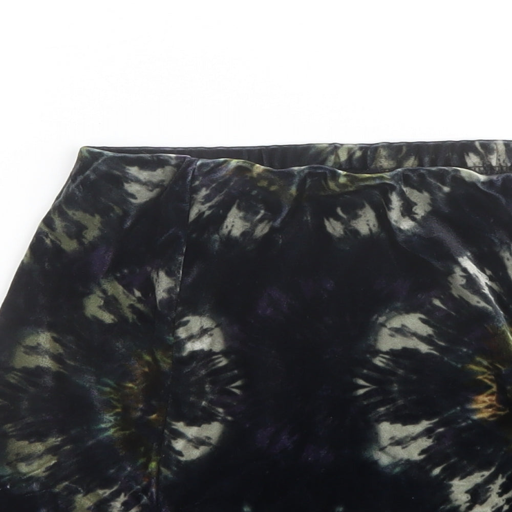 Uniqlo Womens Blue Geometric Polyester A-Line Skirt Size XS