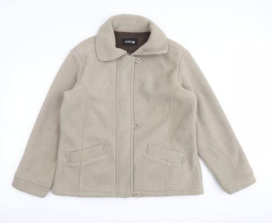 Finesse Womens Beige Jacket Size 16 Zip