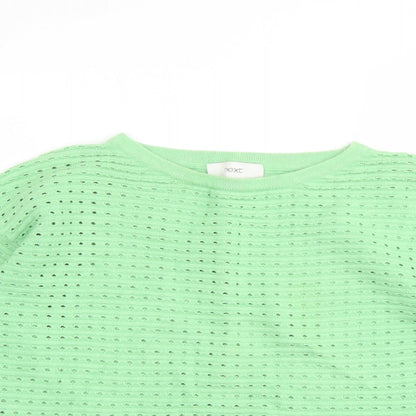 Next Womens Green Round Neck Cotton Pullover Jumper Size 10