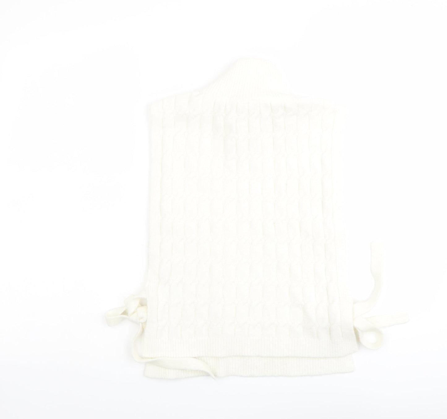 H&M Womens Ivory High Neck Polyester Vest Jumper One Size