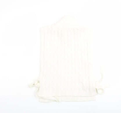 Preloved H&M Womens Ivory High Neck Polyester Vest Jumper One Size - Back