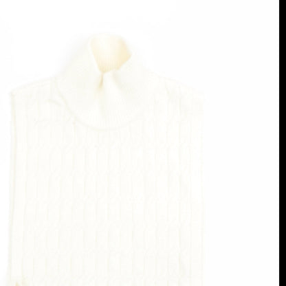 Preloved H&M Womens Ivory High Neck Polyester Vest Jumper One Size - Detail