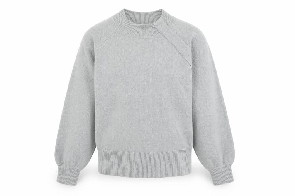 Amara Reya Mens Grey Round Neck Acrylic Pullover Jumper Size M Long Sleeve