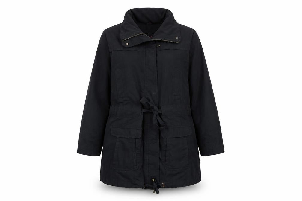Monsoon Womens Black Overcoat Coat Size 12 Zip