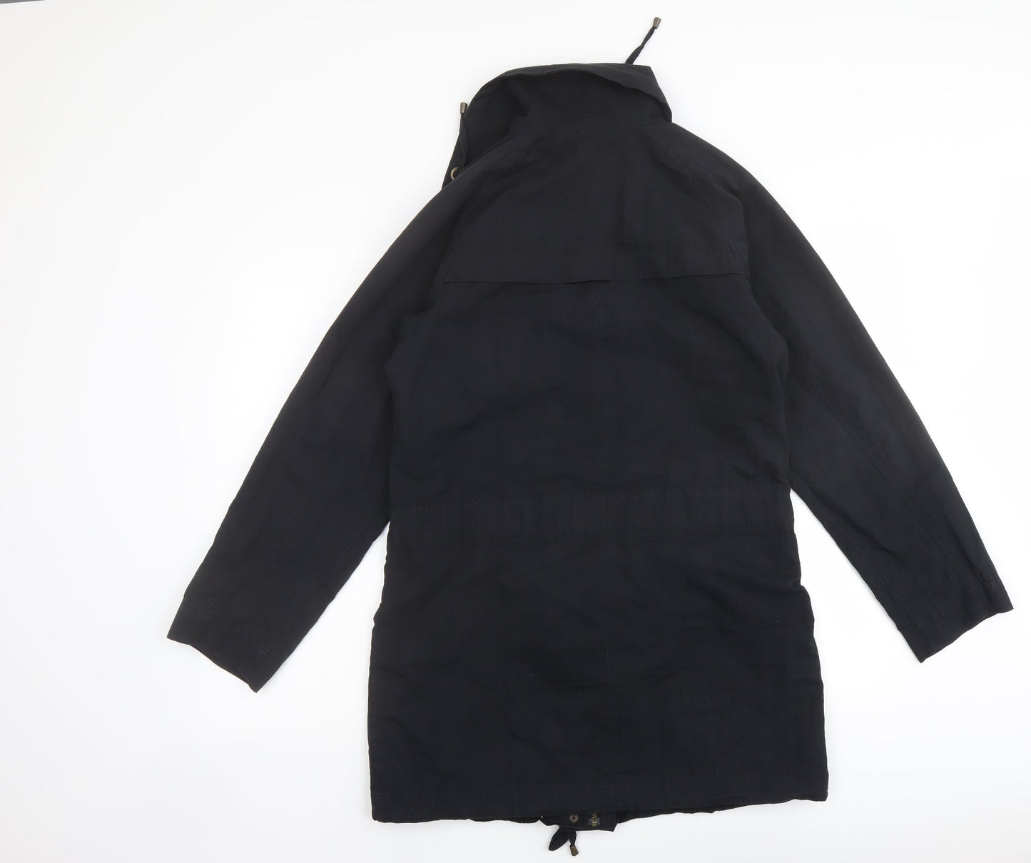Monsoon Womens Black Overcoat Coat Size 12 Zip