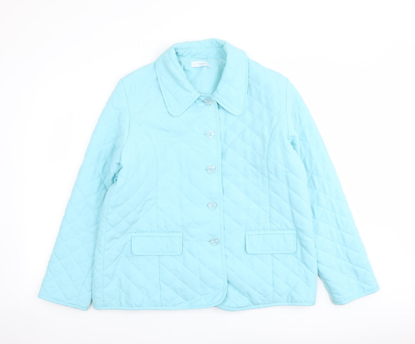 Weekend Ideas Womens Blue Quilted Jacket Size 16 Button
