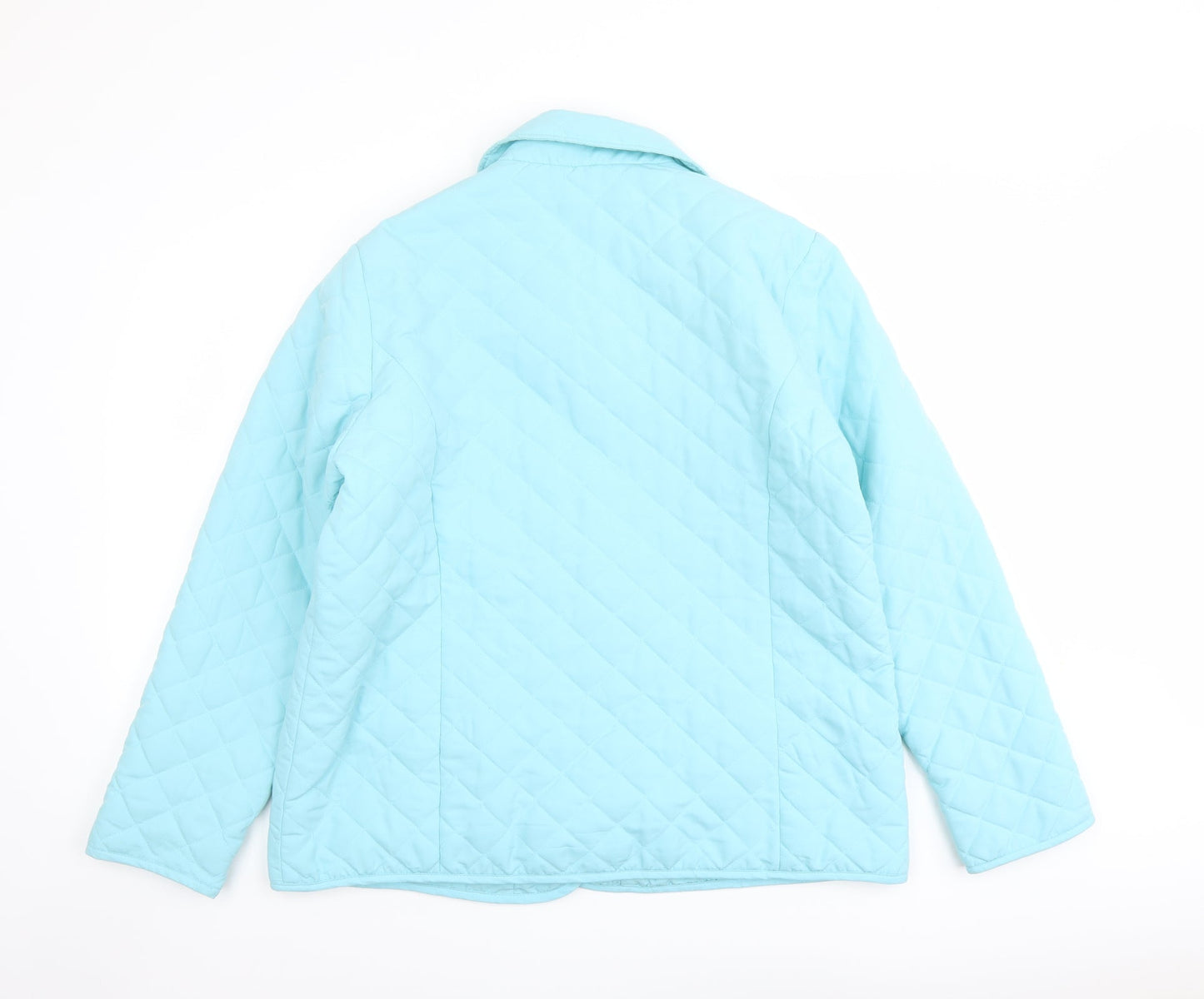 Weekend Ideas Womens Blue Quilted Jacket Size 16 Button
