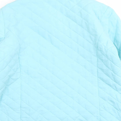 Weekend Ideas Womens Blue Quilted Jacket Size 16 Button