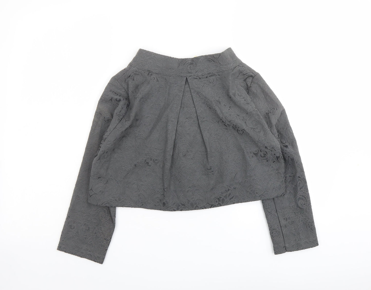 Lindy Bop Womens Grey Floral Jacket Size 8 Button