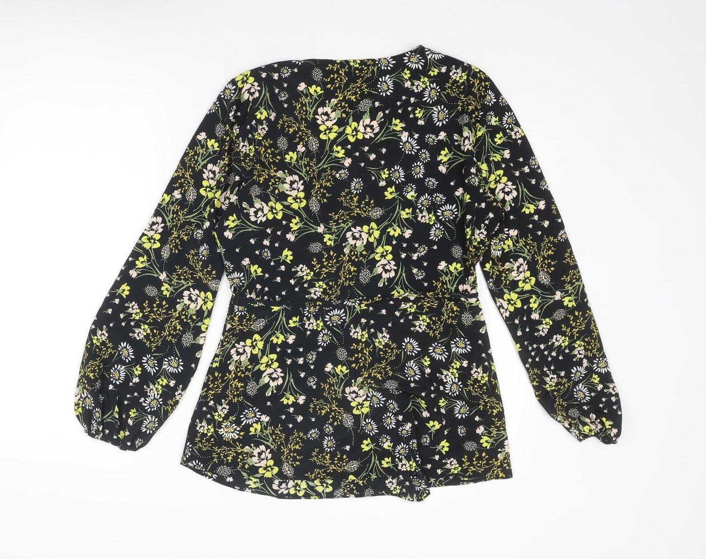 Wallis Womens Multicoloured Floral Polyester Wrap Blouse Size 12 V-Neck