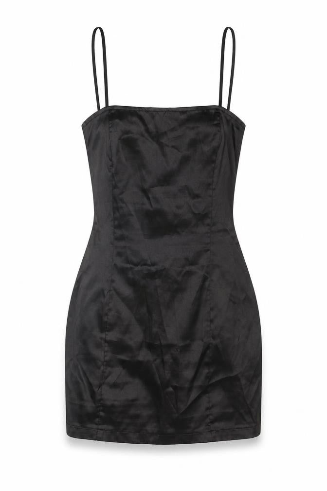 PRETTYLITTLETHING Womens Black Polyester Mini Size 6 Square Neck Zip