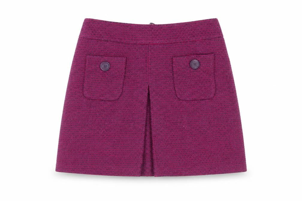 Marks & Spencer Womens Purple Geometric Polyester A-Line Skirt Size 14 Zip