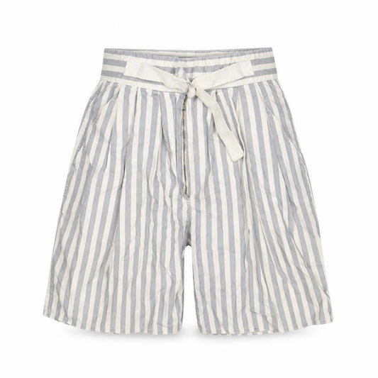 Globe Trotter Womens Grey Striped Cotton Culotte Shorts Size 24 in L6 in Regular Zip