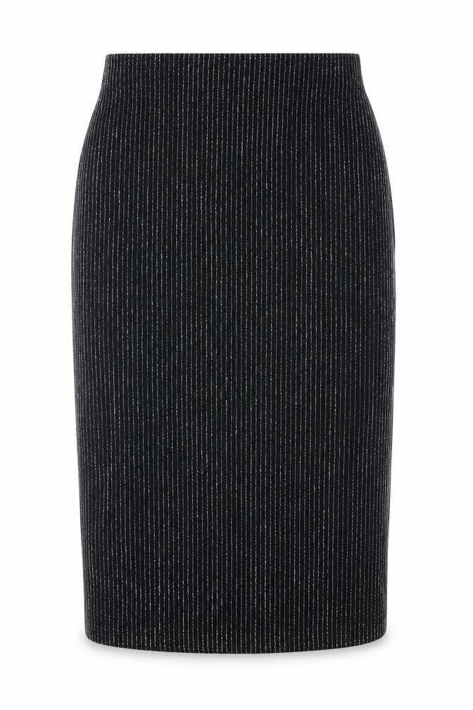H&M Womens Black Striped Polyester Straight & Pencil Skirt Size S