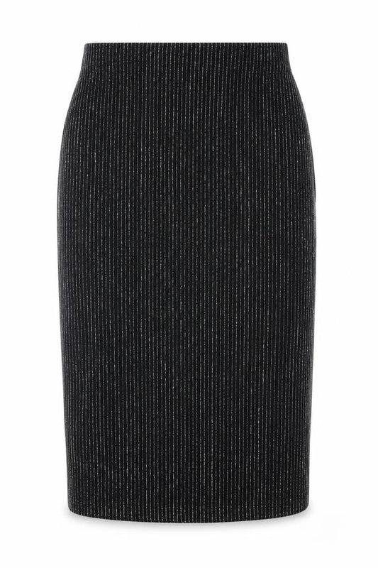 H&M Womens Black Striped Polyester Straight & Pencil Skirt Size S