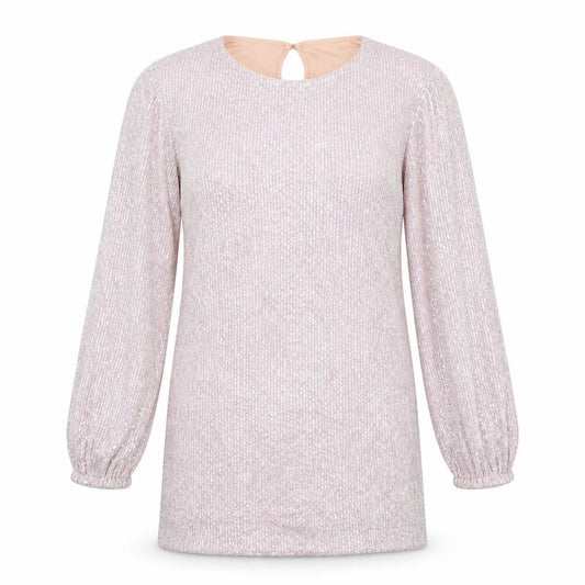 Club L Womens Pink Polyester Shirt Dress Size 10 Round Neck Button
