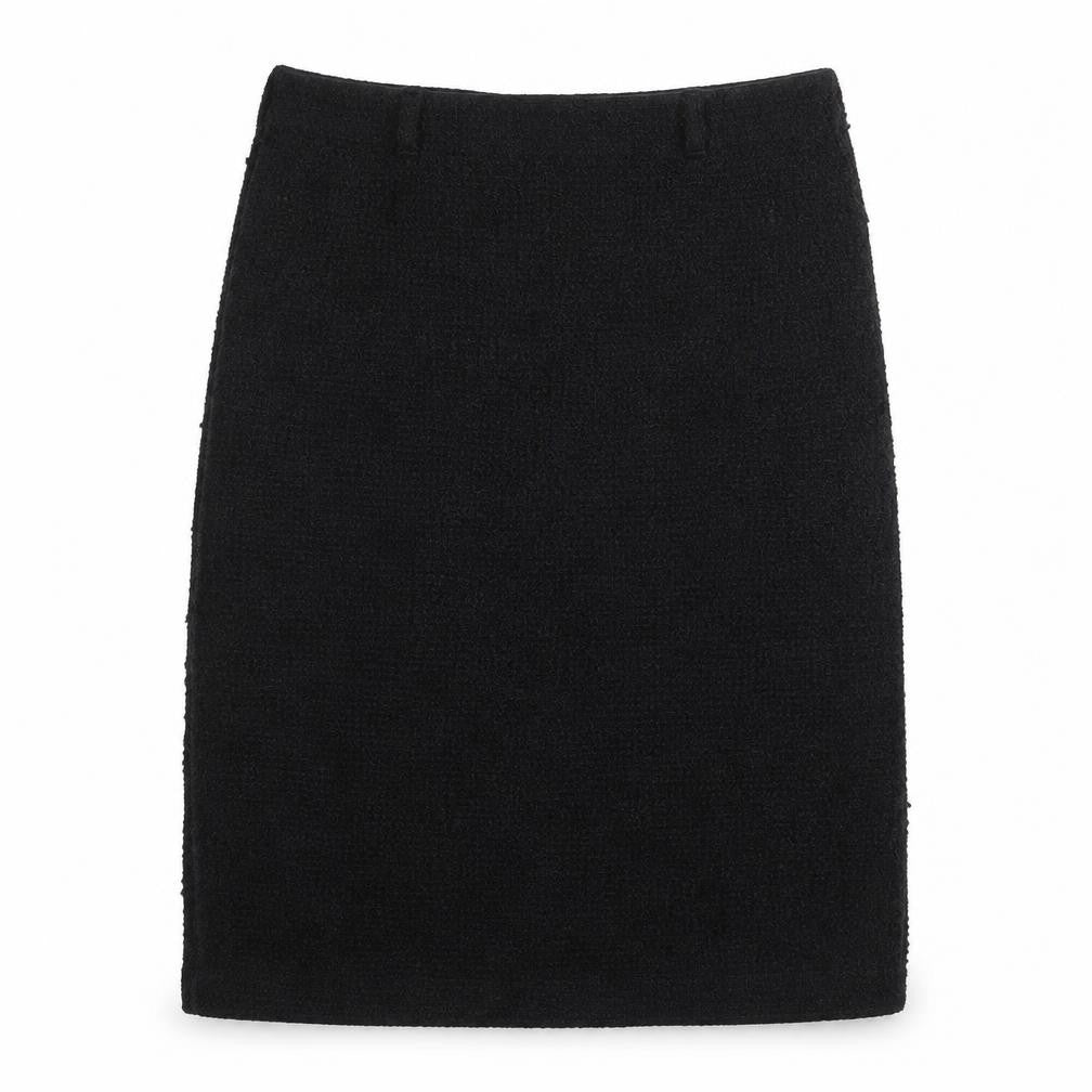 Villaret Womens Black Polyester A-Line Skirt Size L Zip