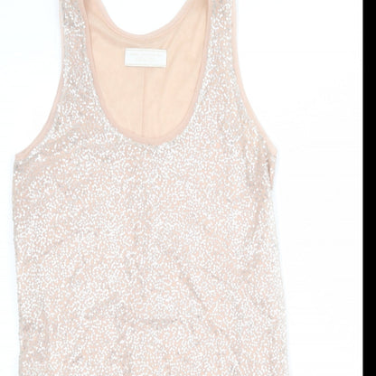 Zara Womens Pink Polyester Tank Dress Size M Round Neck Pullover