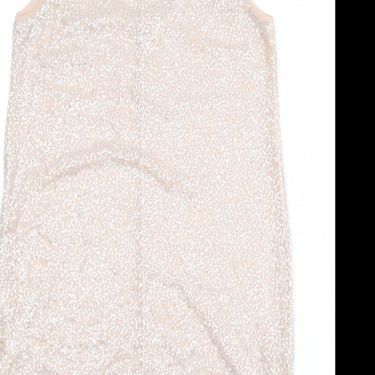 Zara Womens Pink Polyester Tank Dress Size M Round Neck Pullover