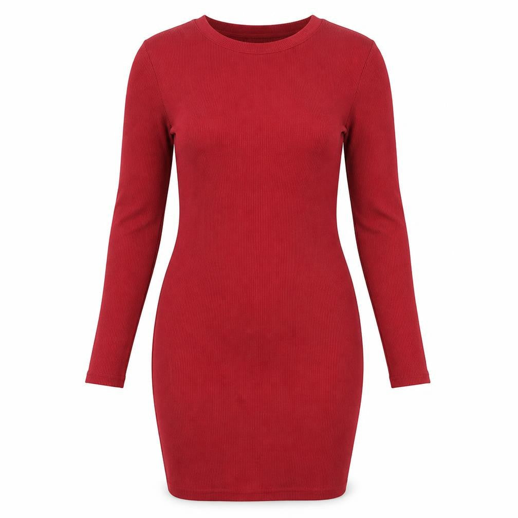 Boohoo Womens Red Polyester Bodycon Size 10 Crew Neck Pullover