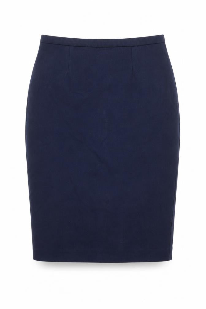 Marks & Spencer Womens Blue Polyester Straight & Pencil Skirt Size 10 Zip