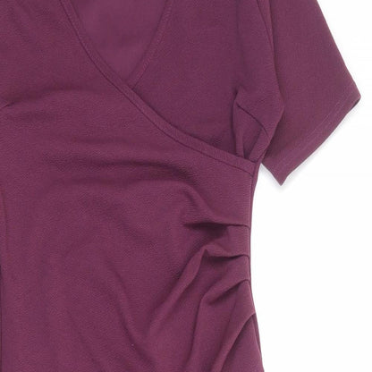 PRETTYLITTLETHING Womens Purple Polyester Shift Size 12 V-Neck Pullover