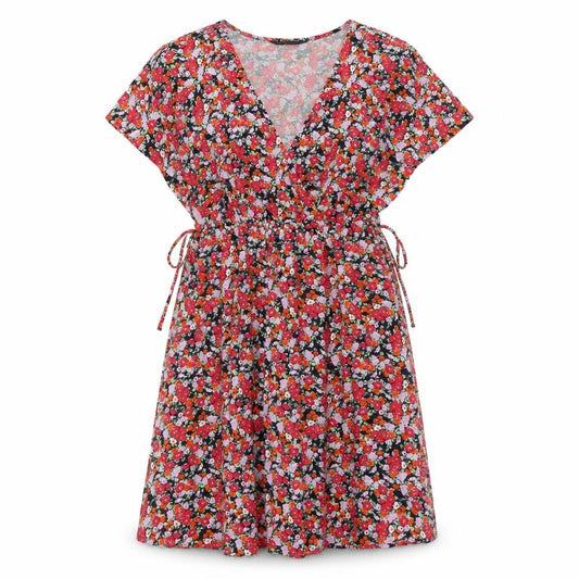 Marks and Spencer Womens Multicoloured Floral Viscose A-Line Size 6 V-Neck Pullover