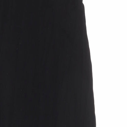 Brand and care label for ASOS women’s black viscose shift, size UK 8, halter pullover