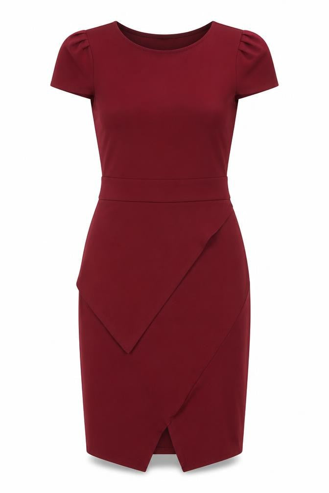 Boohoo Womens Red Polyester Shift Size 12 Round Neck Pullover