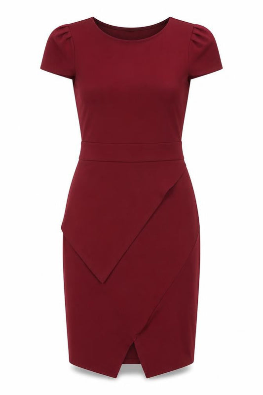 Boohoo Womens Red Polyester Shift Size 12 Round Neck Pullover