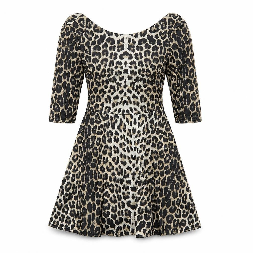 River Island Womens Multicoloured Animal Print Polyester A-Line Size 10 Round Neck Pullover - Leopard Print