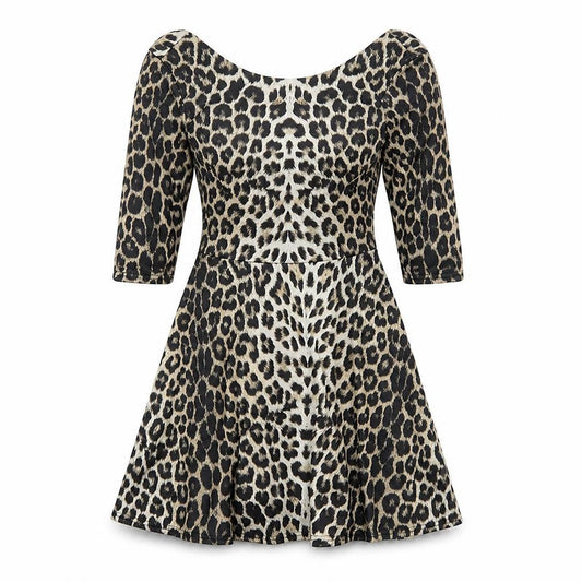 River Island Womens Multicoloured Animal Print Polyester A-Line Size 10 Round Neck Pullover - Leopard Print