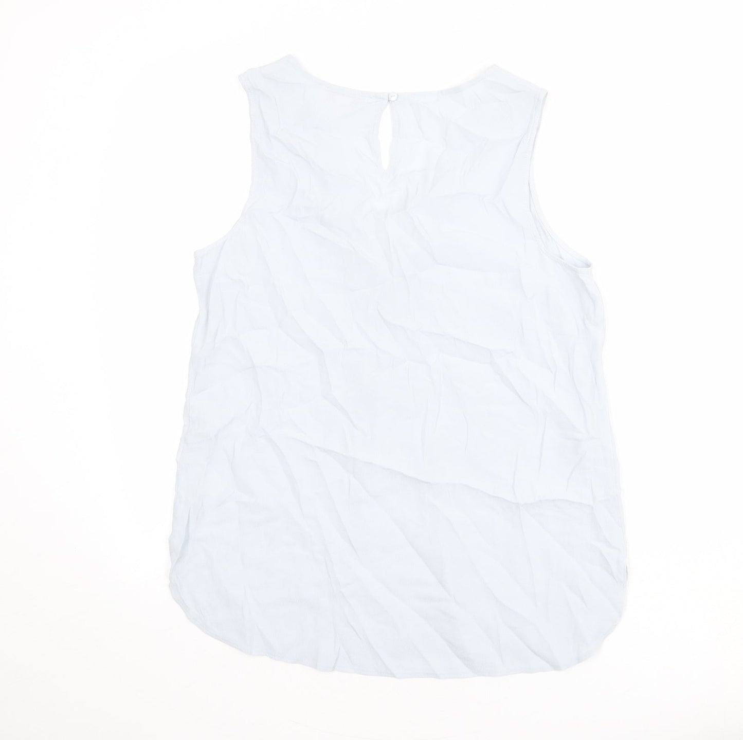 Monsoon Womens Blue Viscose Basic Tank Size 12 V-Neck - Twist Detail