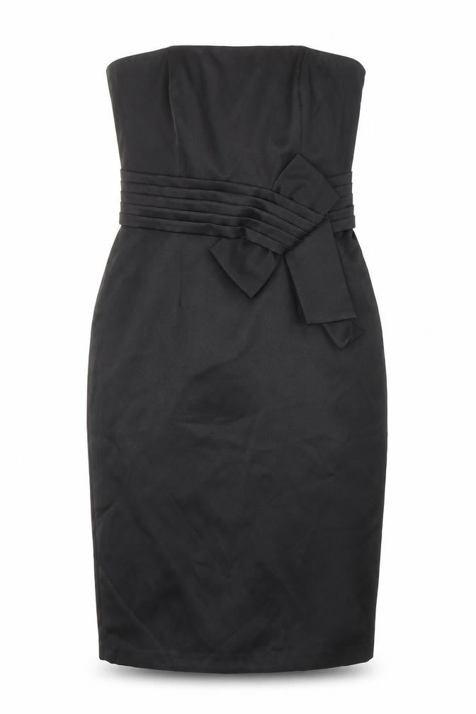M&Co Womens Black Polyester Mini Size 12 Square Neck Zip - Strapless