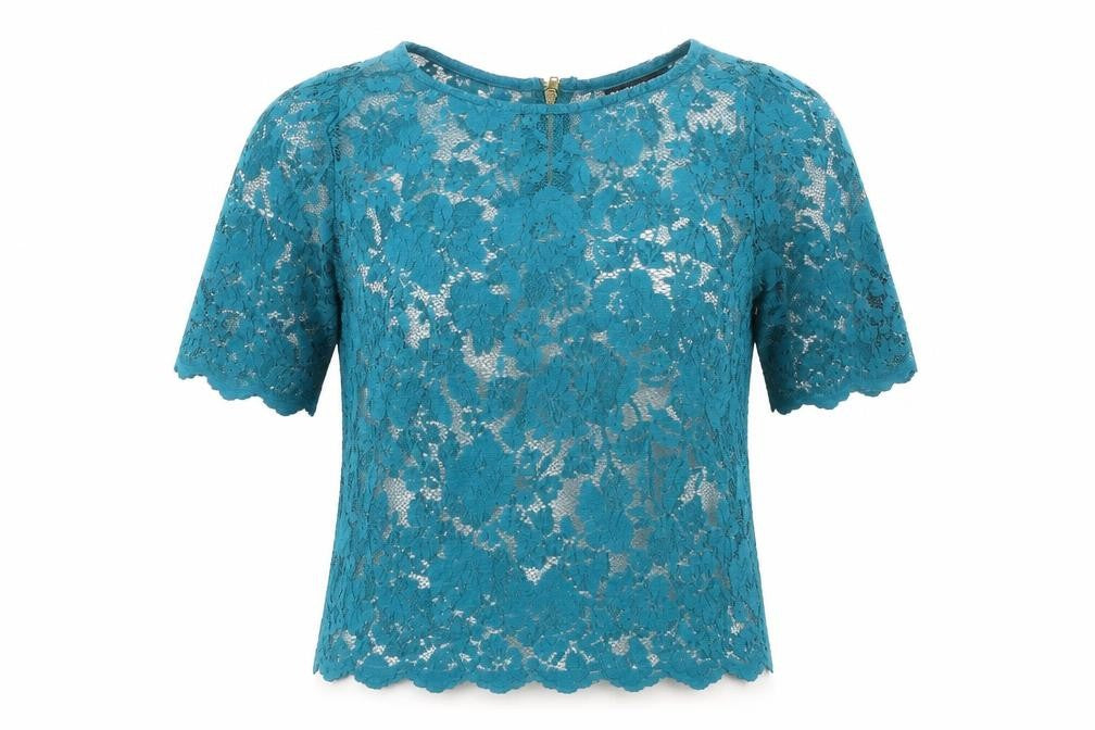 Warehouse Womens Green Polyester Basic Blouse Size 6 Boat Neck