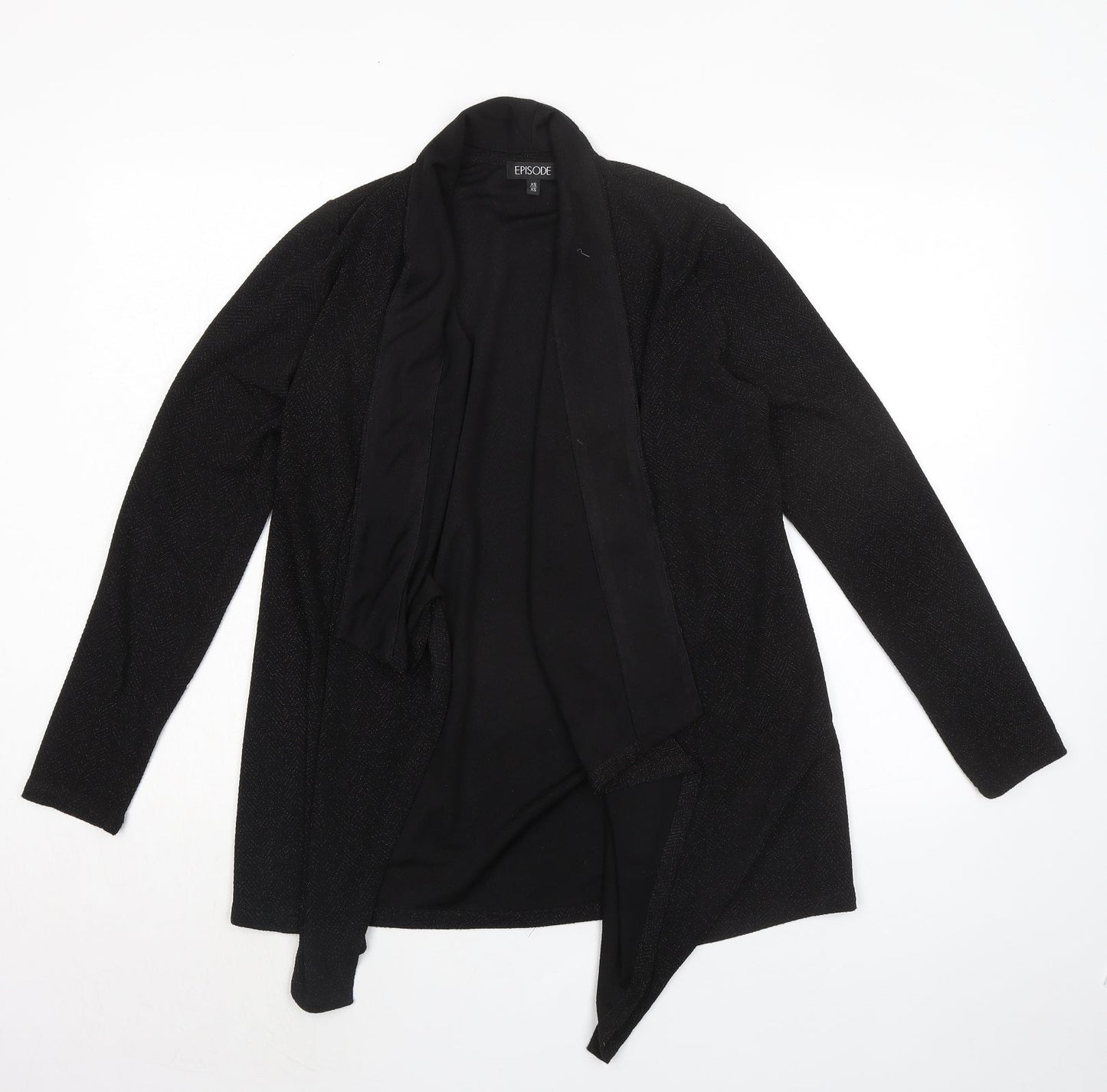 Episode Womens Black V-Neck Polyester Cardigan Jumper Size XS