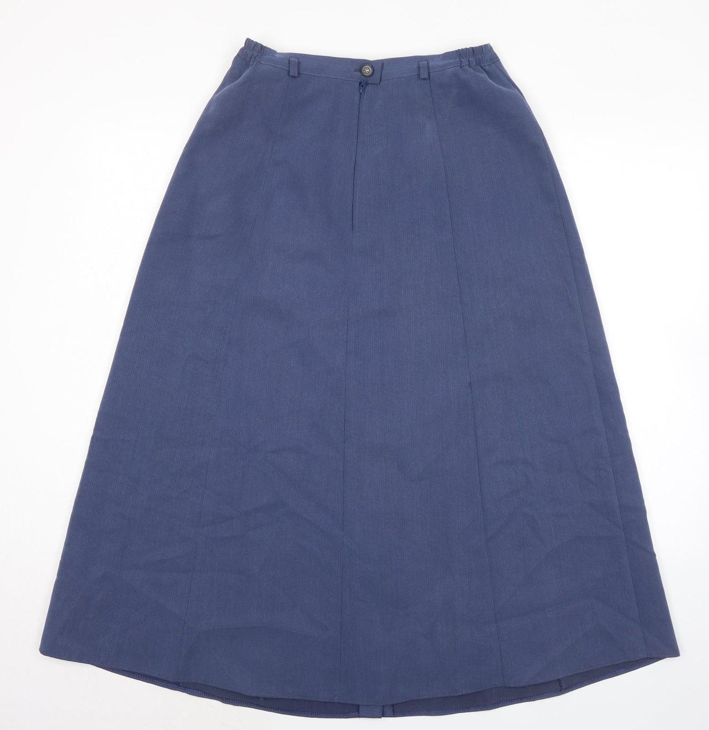 Pola Oy Womens Blue Rayon A-Line Skirt Size 12 Zip