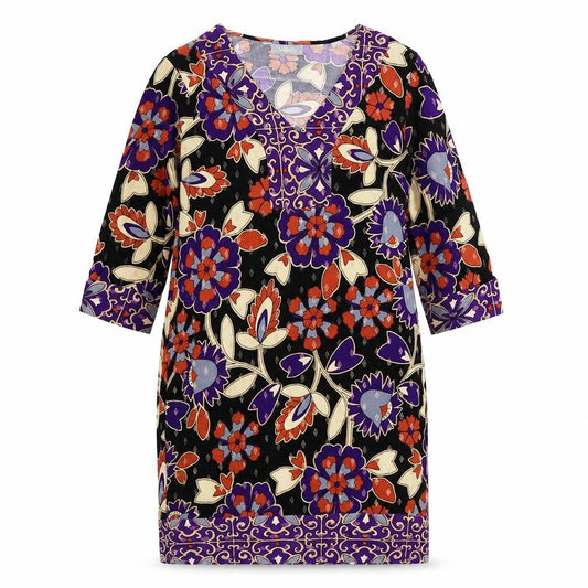 Wallis Womens Black Geometric Polyester Shift Size 10 V-Neck
