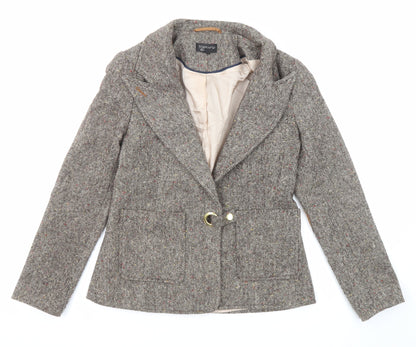 Topshop Womens Multicoloured Geometric Jacket Size 8 Snap