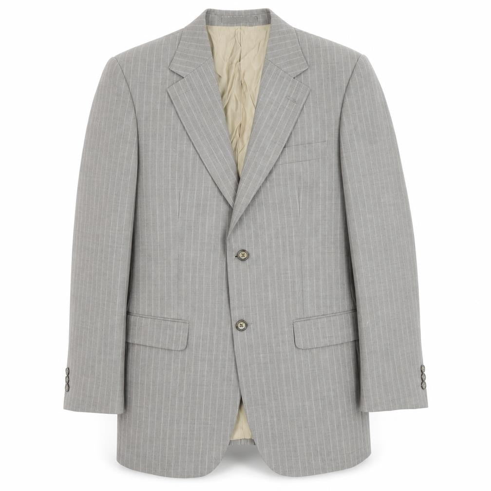 Brook Taverner Mens Beige Striped Polyester Jacket Suit Jacket Size 38 Regular