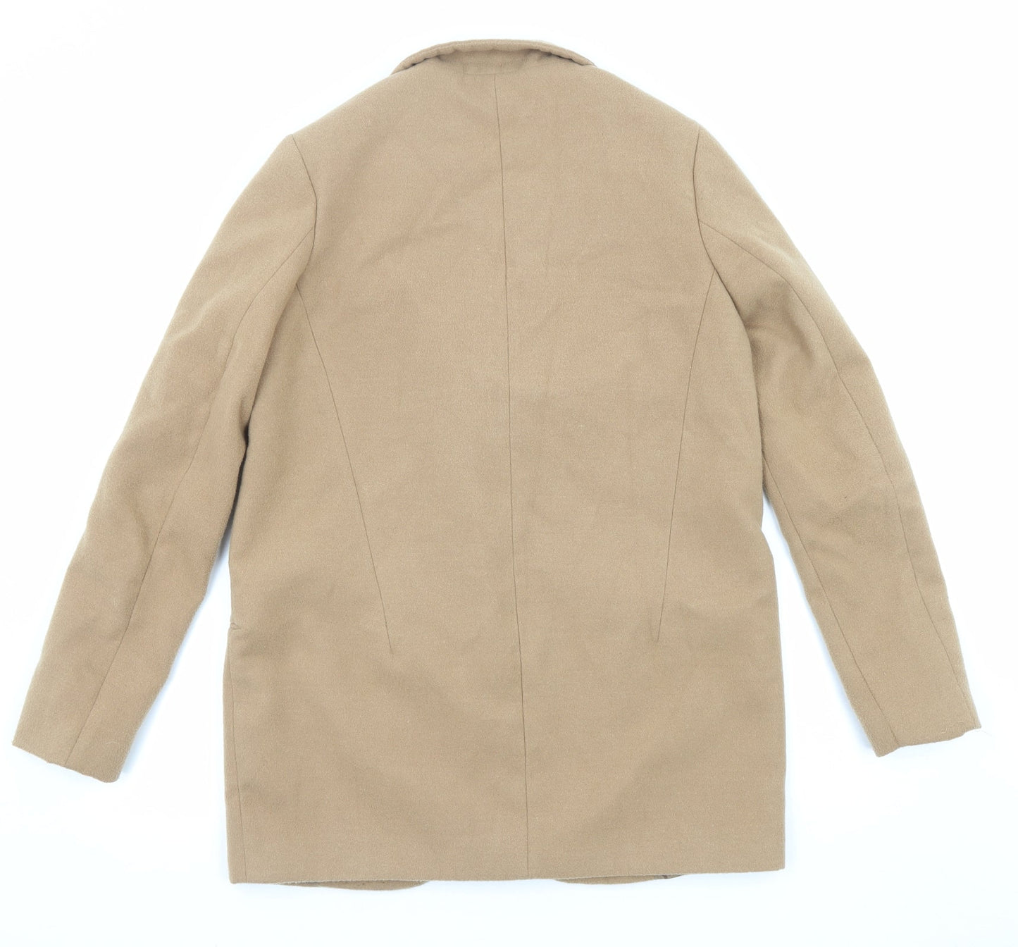 Zara Womens Beige Overcoat Coat Size XS Snap