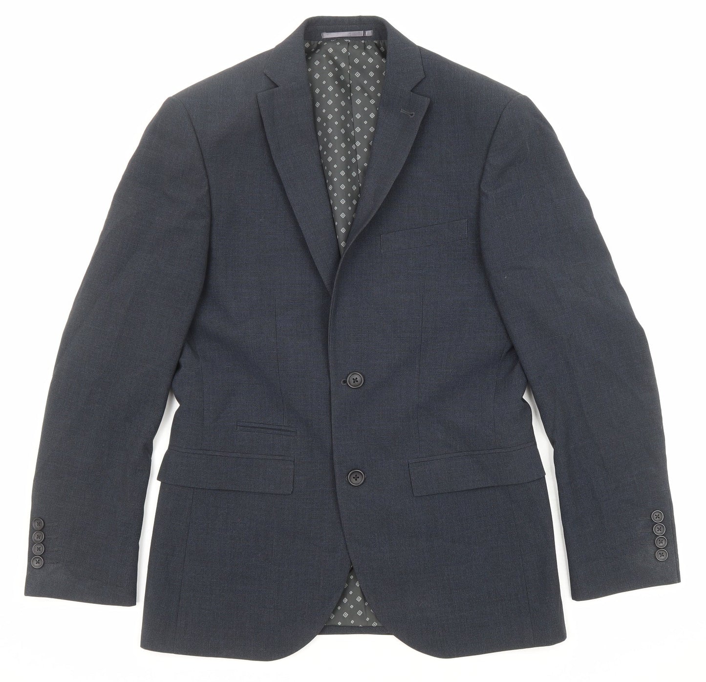 NEXT Mens Blue Polyester Jacket Suit Jacket Size 36 Regular