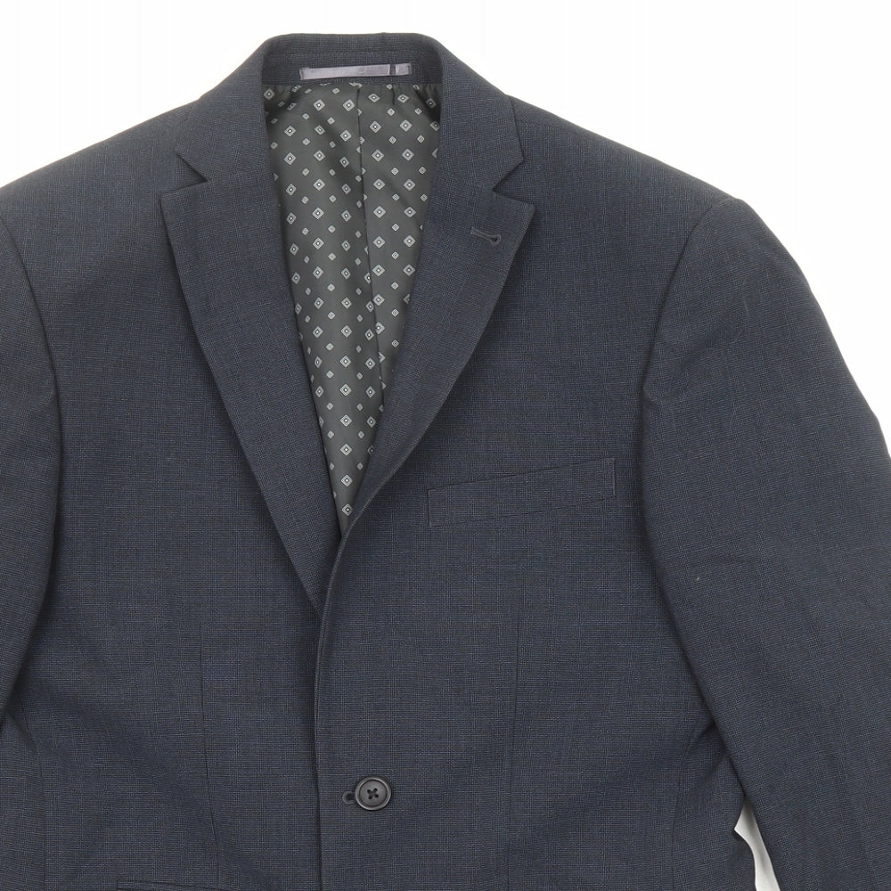 NEXT Mens Blue Polyester Jacket Suit Jacket Size 36 Regular