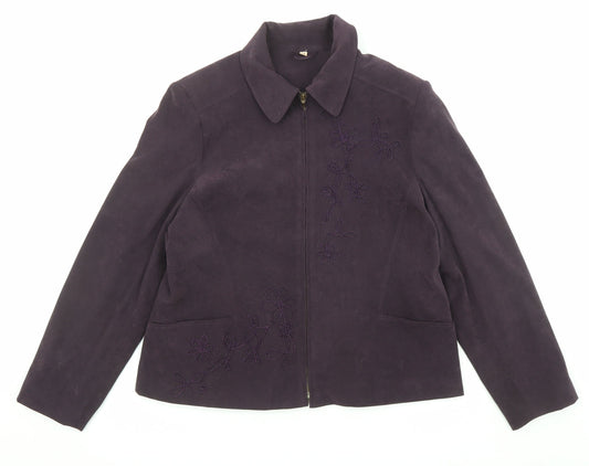 EWM Womens Purple Jacket Size 16 Zip