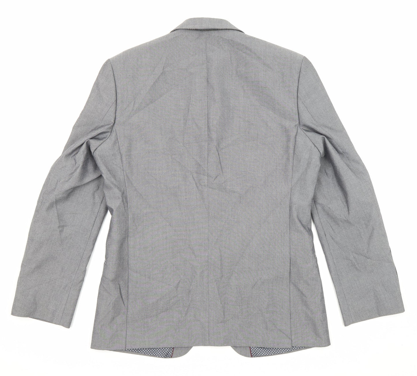 Limehaus Mens Grey Polyester Jacket Suit Jacket Size 40 Regular