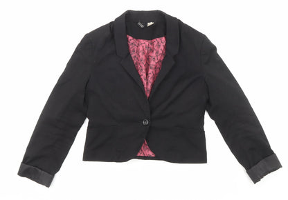 Divided by H&M Womens Black Jacket Blazer Size 10 Button
