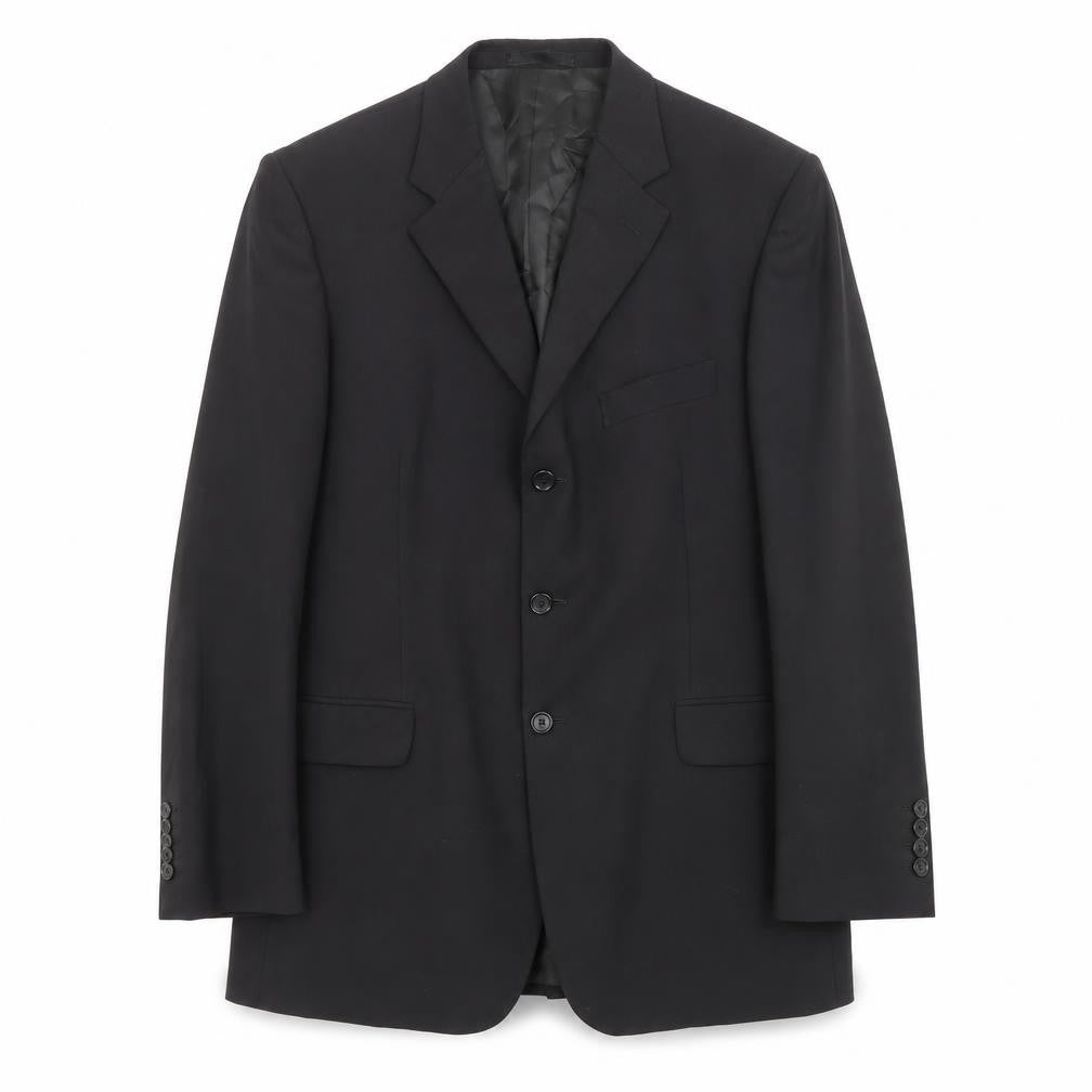 Limeys Mens Black Wool Jacket Suit Jacket Size 42 Regular - Five-Button Sleeve